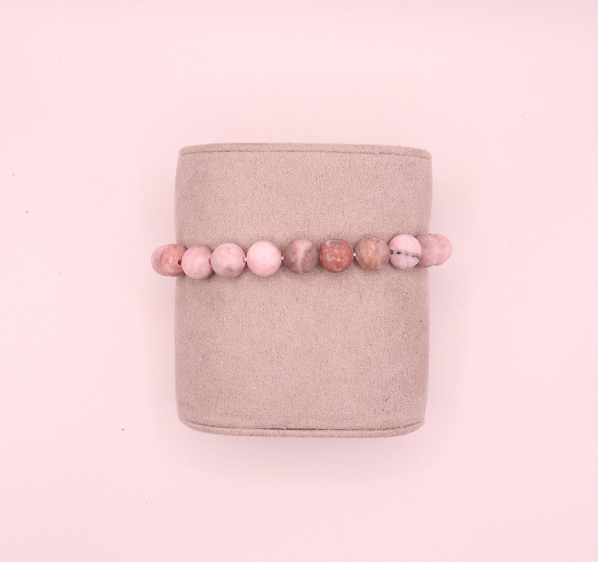 Armband roze zebra jaspis elastisch