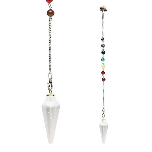 Pendel Seleniet Druppelvormig met Chakra Ketting