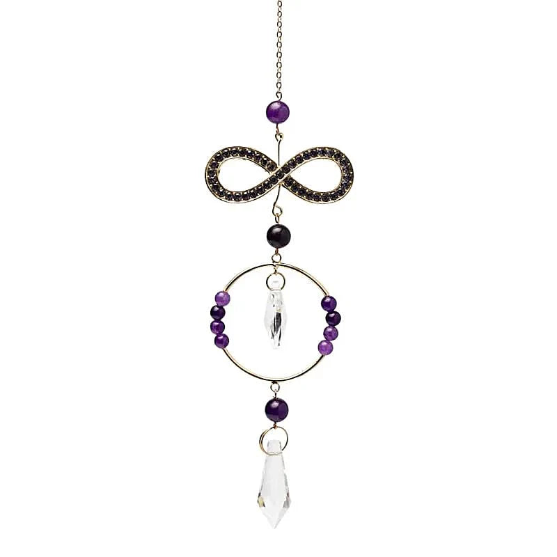 Suncatcher infinity met amethist en kristal