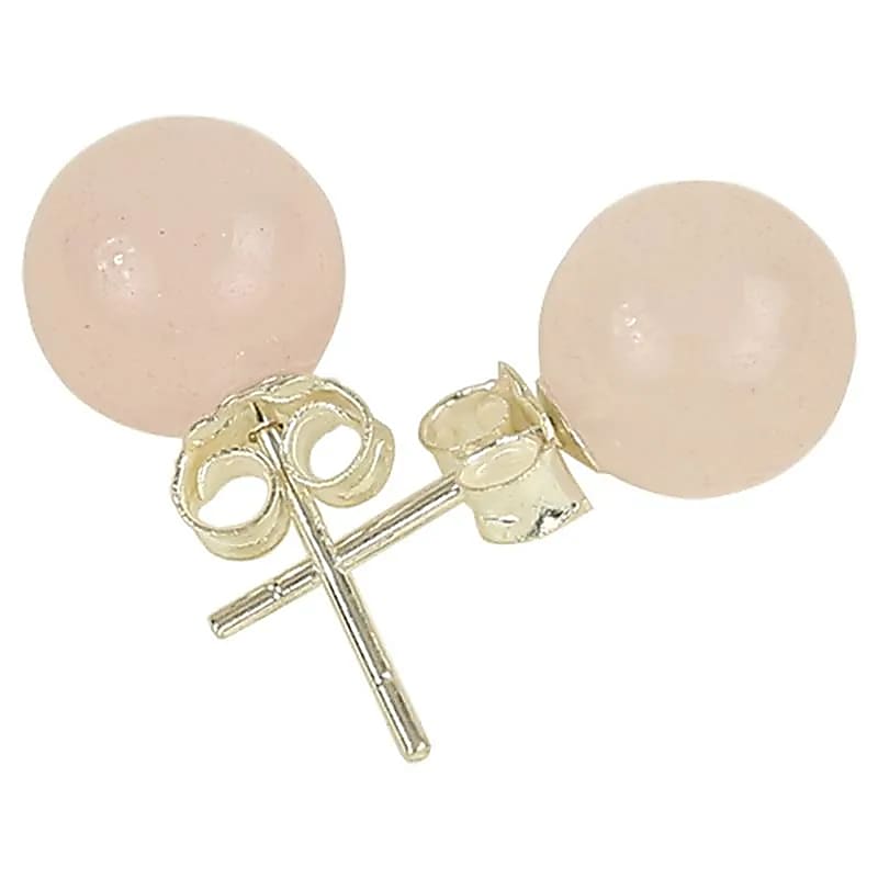 Rozenkwarts oorstekers 925 zilver