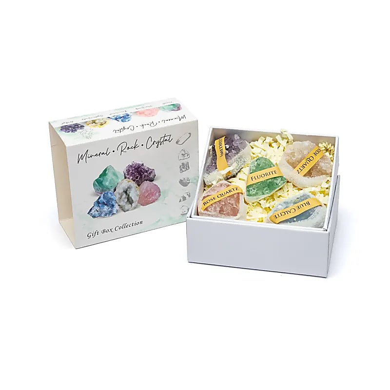 Mineralen geschenkdoos display