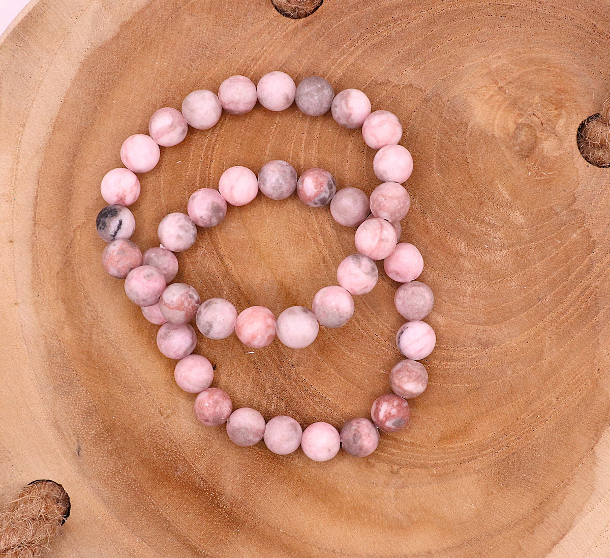 Armband roze zebra jaspis elastisch