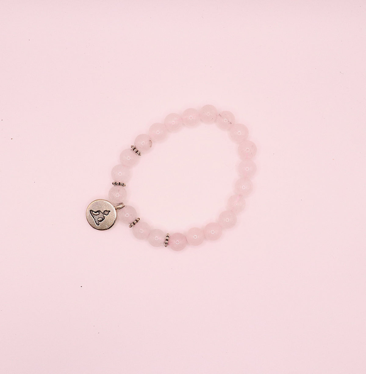 Armband rozenkwarts elastisch met boeddha